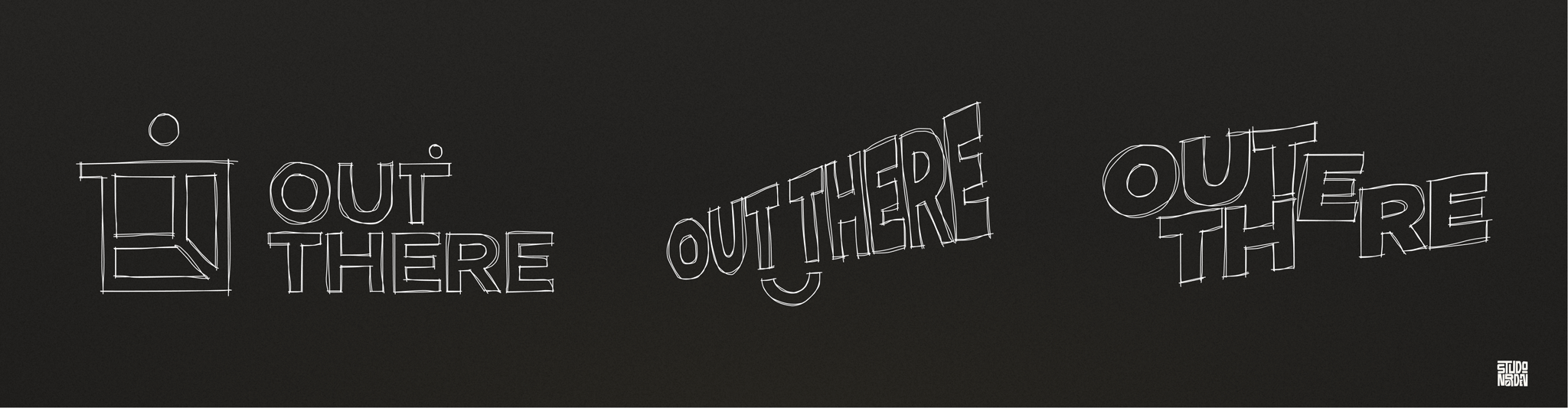 Out There logo versions.