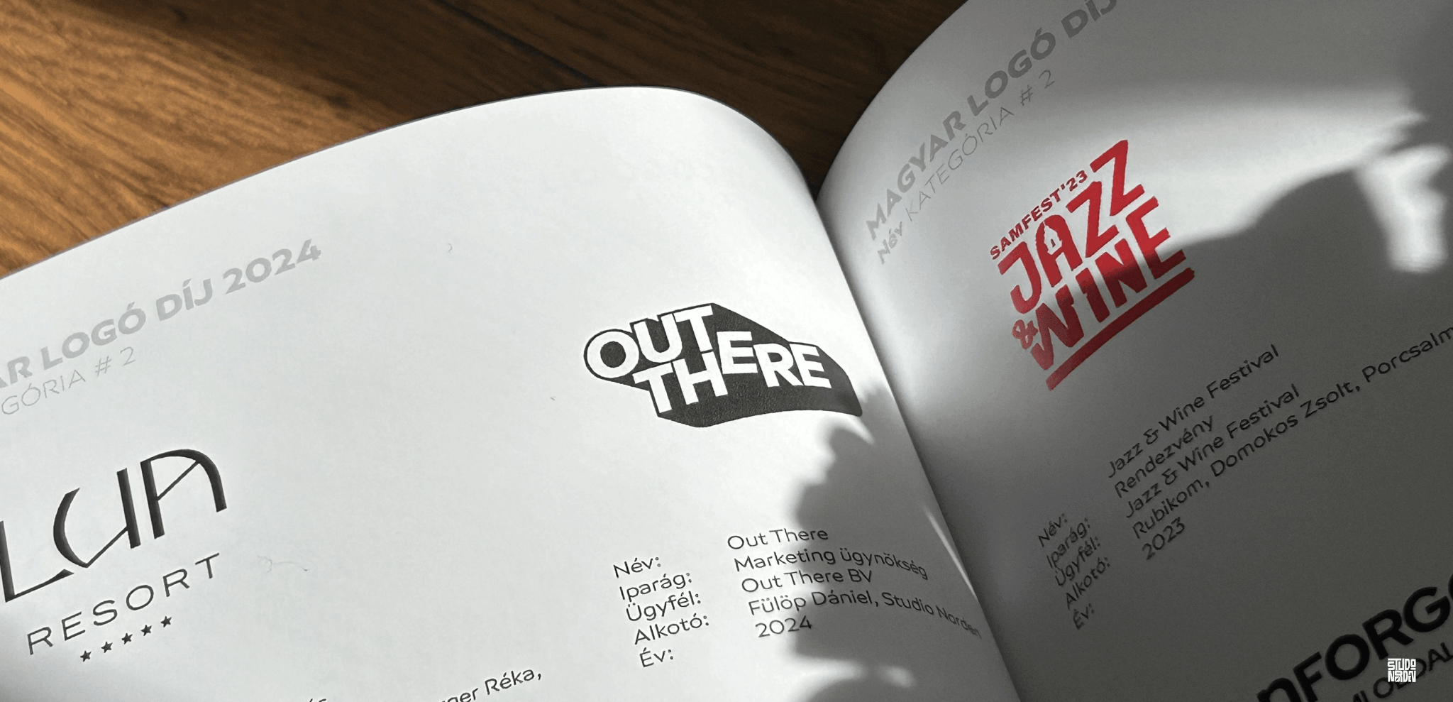Out There logo in Hungarian Logo Award 2024 book.